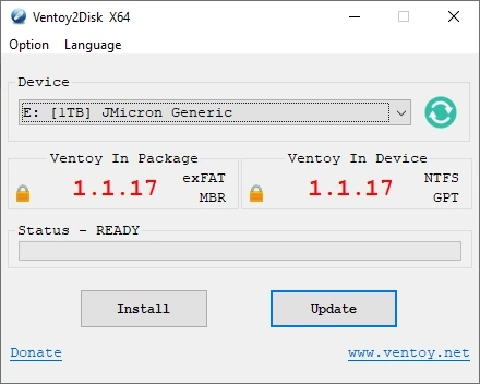 Установка Windows Ventoy 1.1.17 — изображение 1