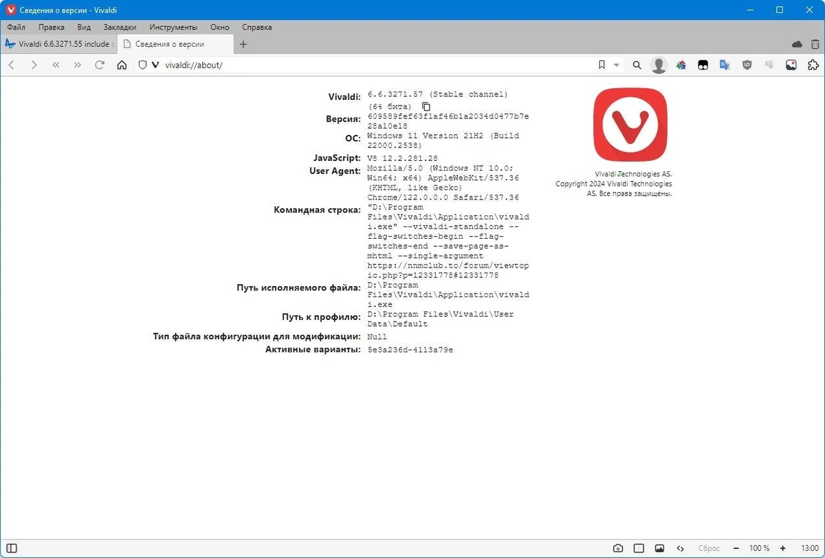 Веб браузер - Vivaldi 6.6.3271.57 include standalone — изображение 1