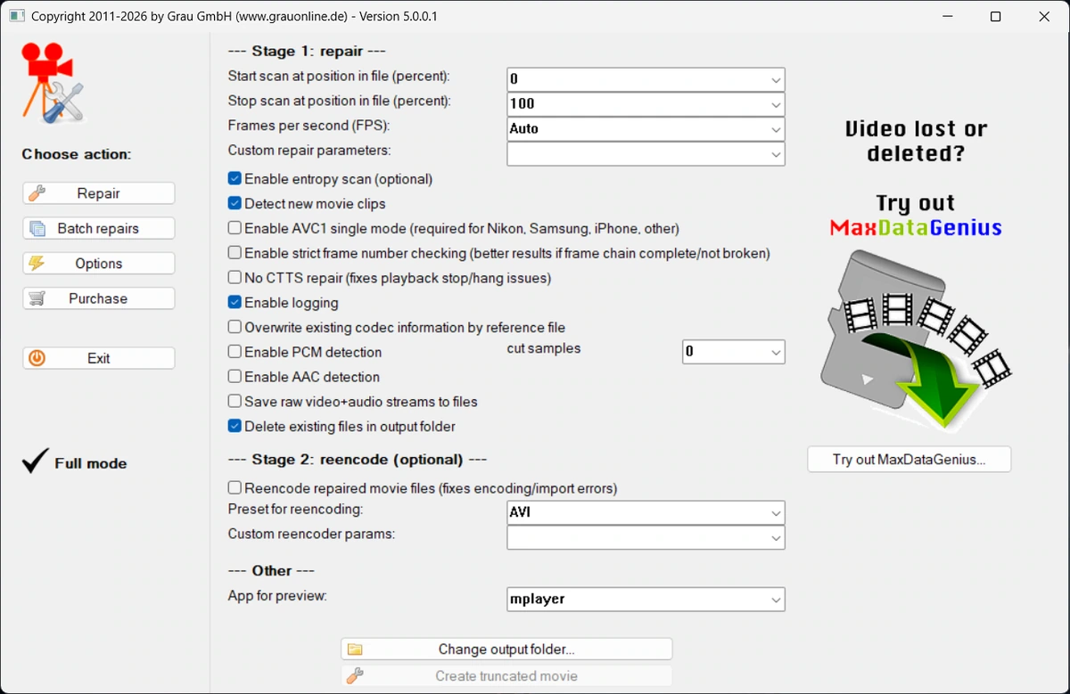 Восстановление видео Video Repair Tool 5.0.0.1 — изображение 1