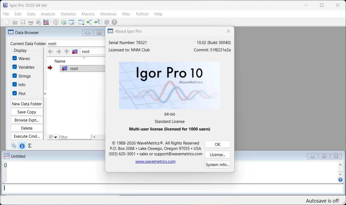 WaveMetrics Igor Pro 10.02.30040 — изображение 1