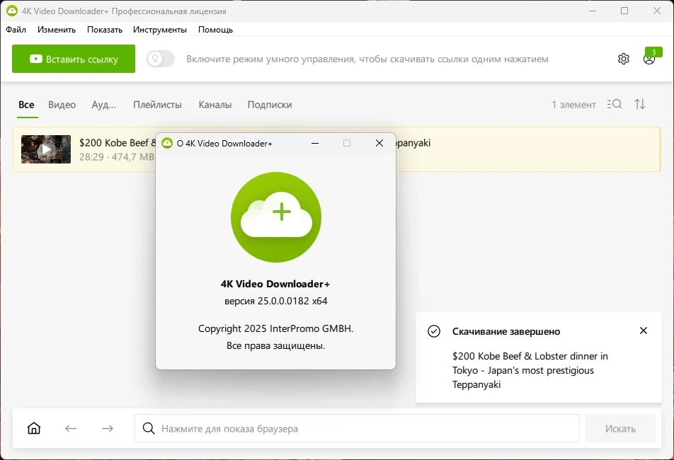 4K Video Downloader+ загрузчик качественного видео 25.0.0.0182 by elchupacabra — изображение 1