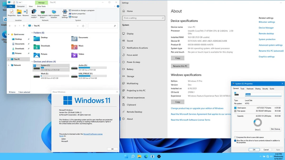 Windows 11 Professional 21996.1 x64 by Tatata — изображение 1