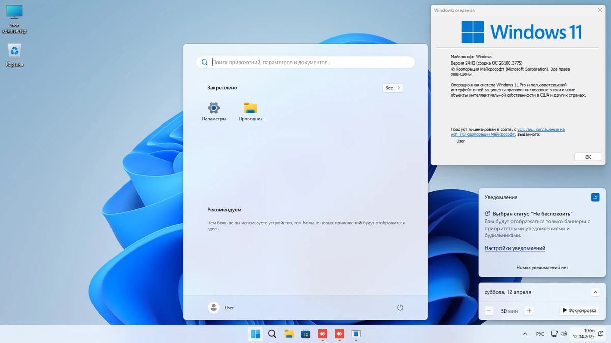Windows 11 Русская Pro VL x64 24Н2 (build 26100.3775) by ivandubskoj — изображение 1