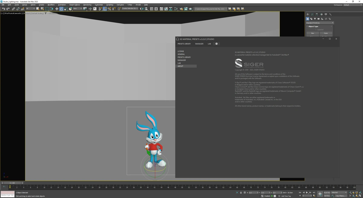 библиотека материалов для 3ds Max SIGERSHADERS XS Material Presets Studio 5.3.0 — изображение 1