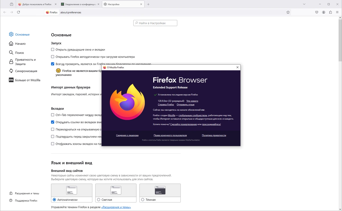 Браузер для ПК Firefox Browser ESR 128.9.0 — изображение 1