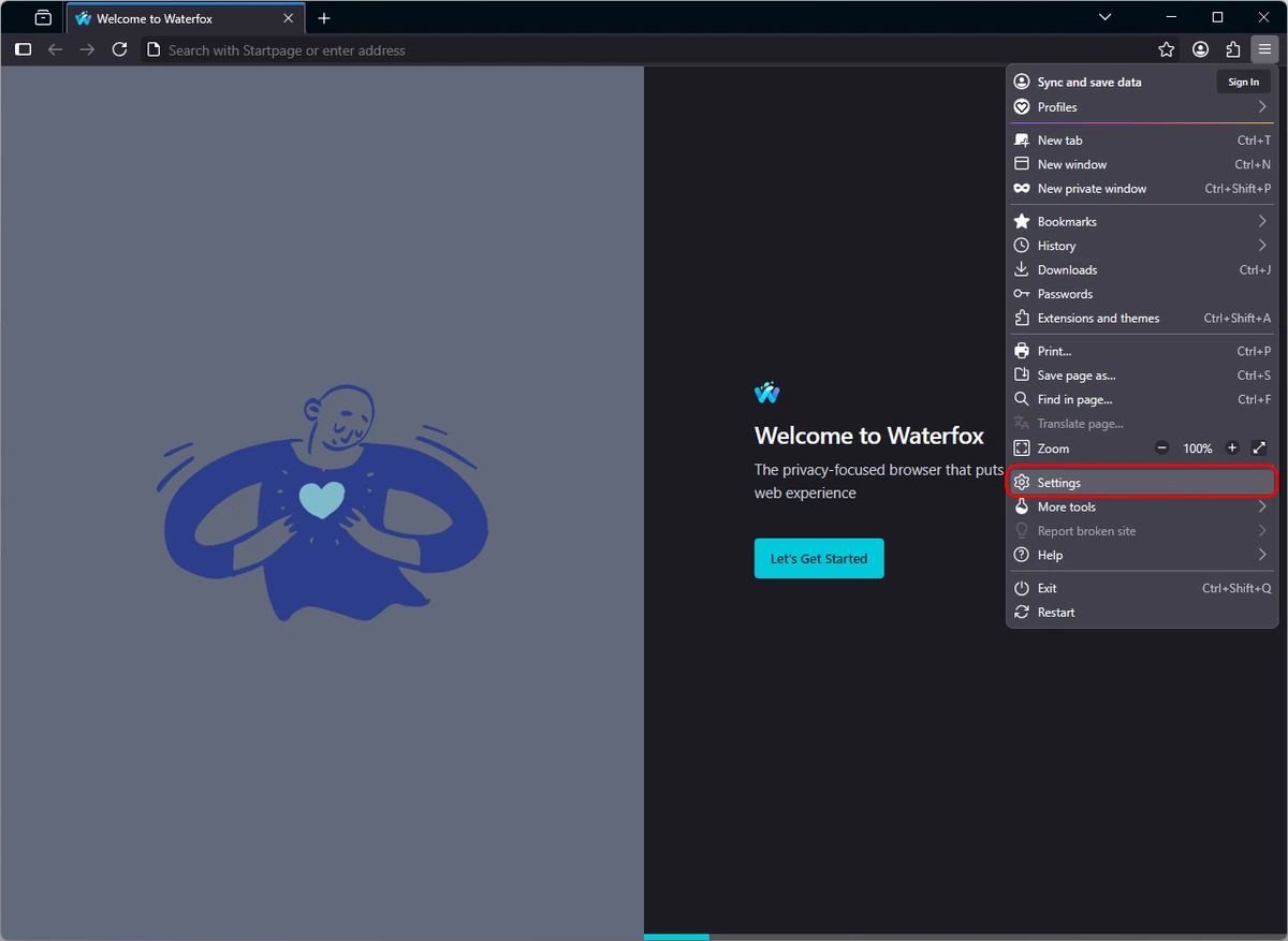 Быстрый интернет браузер Waterfox 6.6.12 — изображение 1