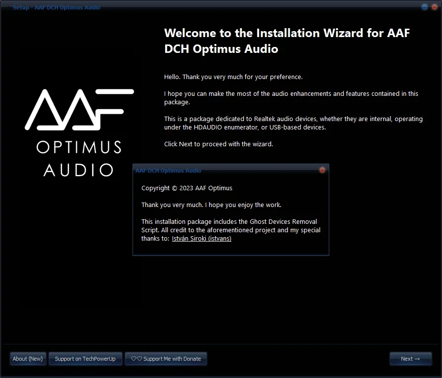 AAF DCH Optimus Audio 10.11.2353.9492 Realtek Mod by AlanFinotty — изображение 1