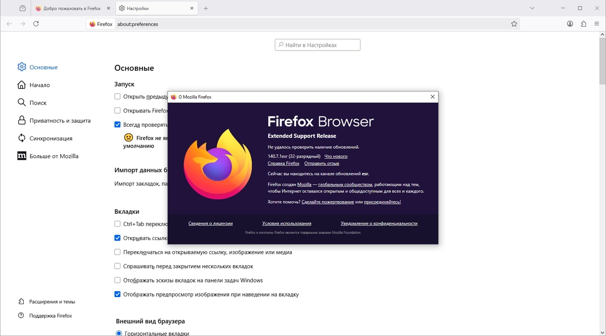 Быстрый веб браузер Firefox Browser ESR 140.7.1 — изображение 1