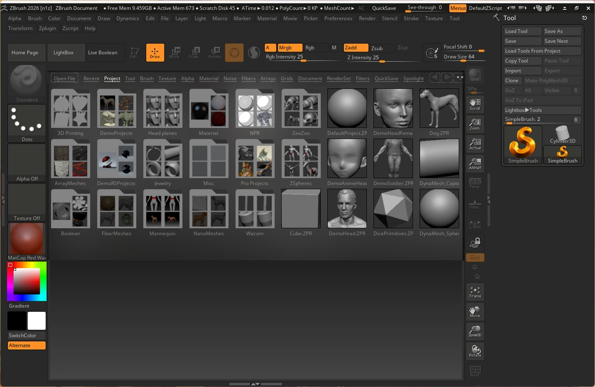 Цифровая скульптура в 3D ZBrush 2026.0 — изображение 1