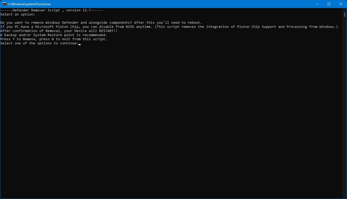 Defender Remover Portable 12.7.2 — изображение 1