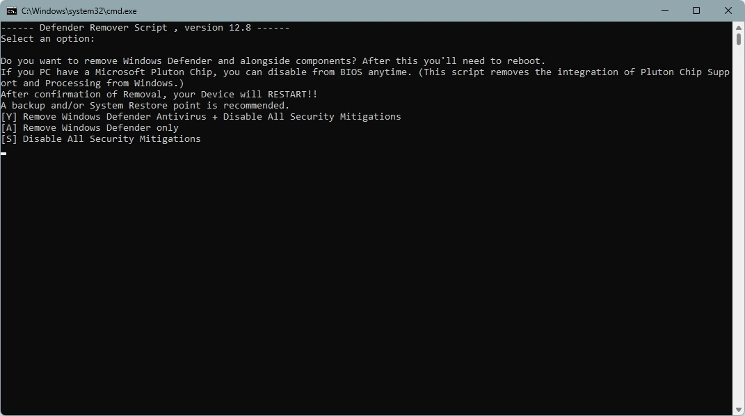 Defender Remover Portable 12.8.0 — изображение 1