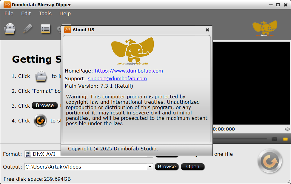DumboFab Blu-ray Ripper 7.3.1 — изображение 1