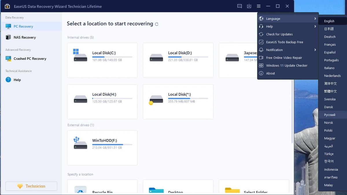EaseUS Data Recovery Wizard Technician 15.8.1.0 Portable by FC Portables — изображение 1
