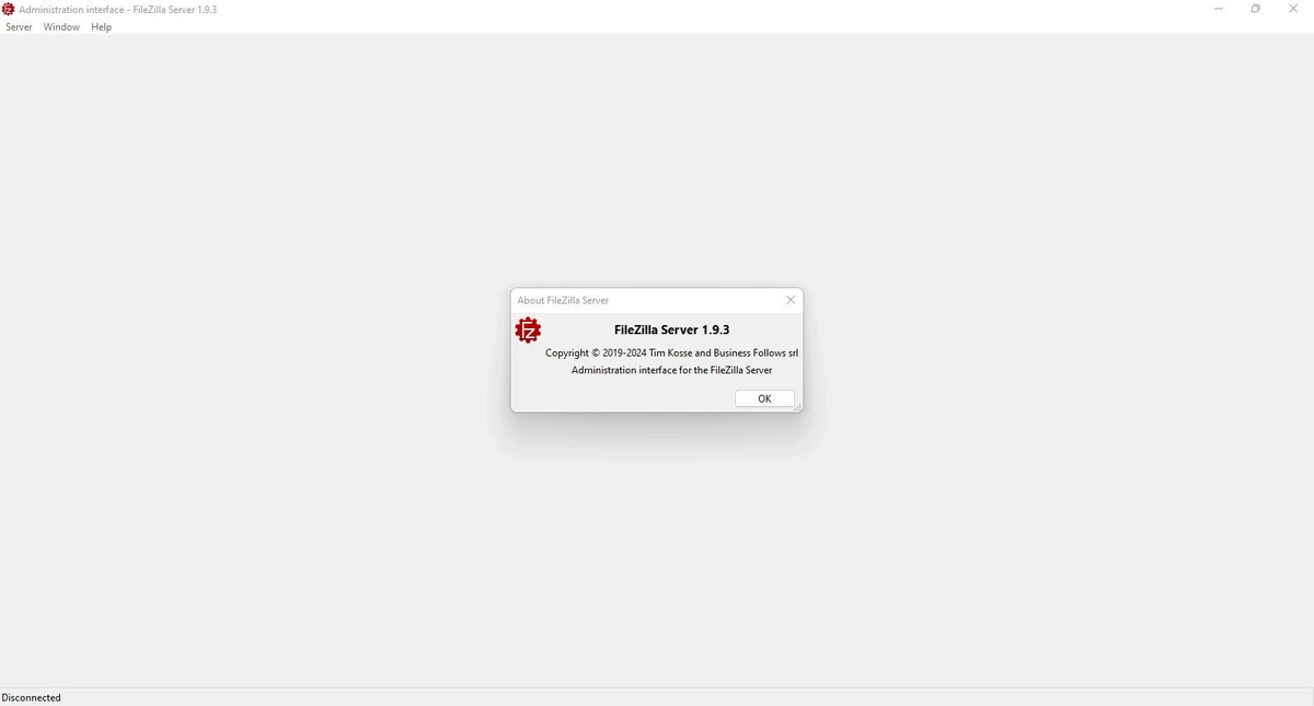 Администрирование сервера FileZilla Server 1.9.3.0 — изображение 1