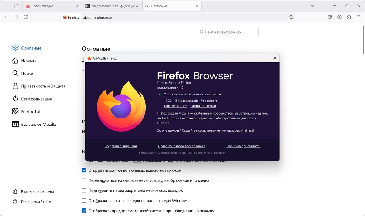 ПК браузер Firefox Browser 132.0.1 Portable by PortableApps — изображение 1
