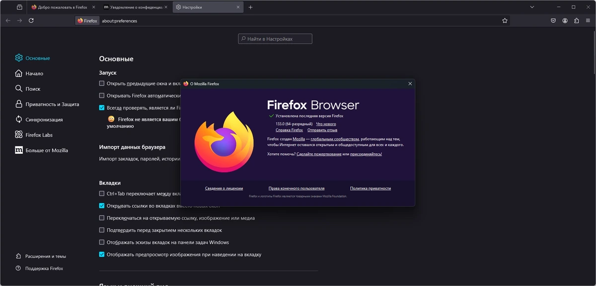 Интернет браузер Firefox Browser 133.0 — изображение 1