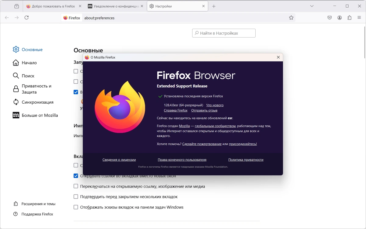 Интернет браузер Firefox Browser ESR 128.4.0 — изображение 1