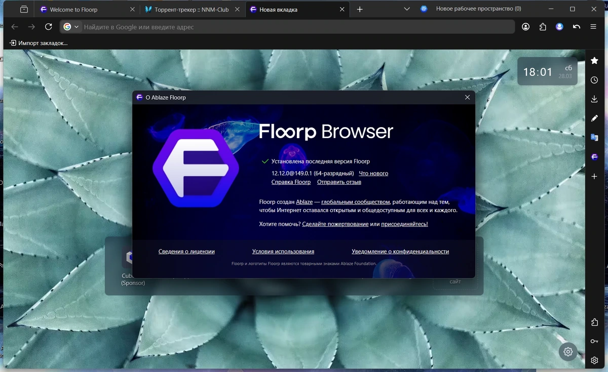 Floorp Browser 12.12.0 — изображение 1