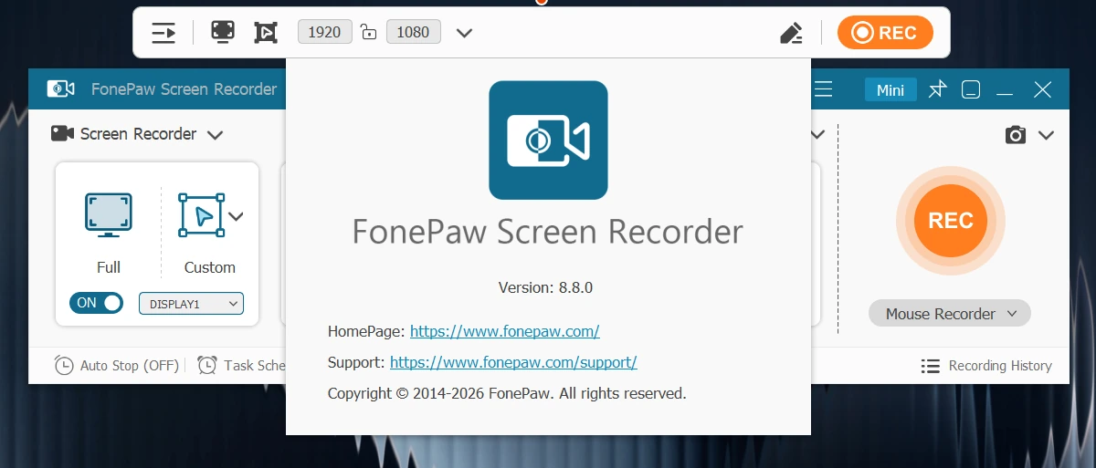 FonePaw Screen Recorder 8.8.0 — изображение 1