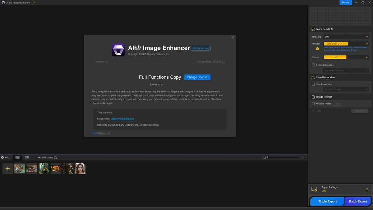 Фоторедактор Aiarty Image Enhancer 3.2 by FC Portables — изображение 1