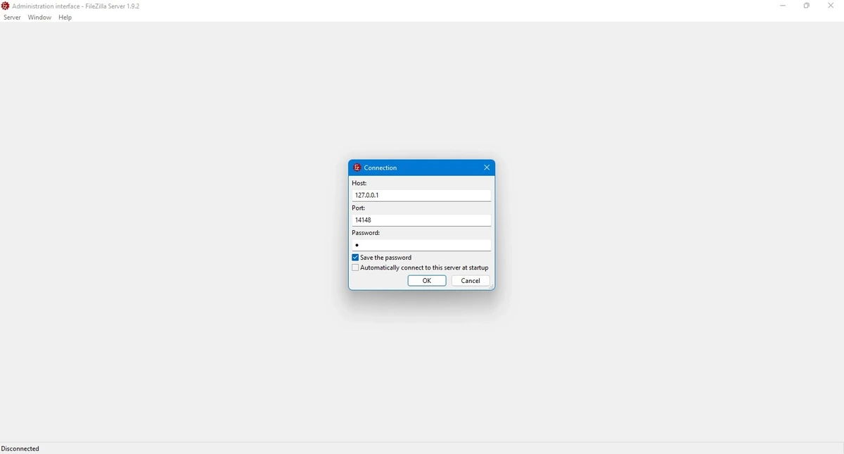 FTP менеджер FileZilla Server 1.9.2.0 — изображение 1