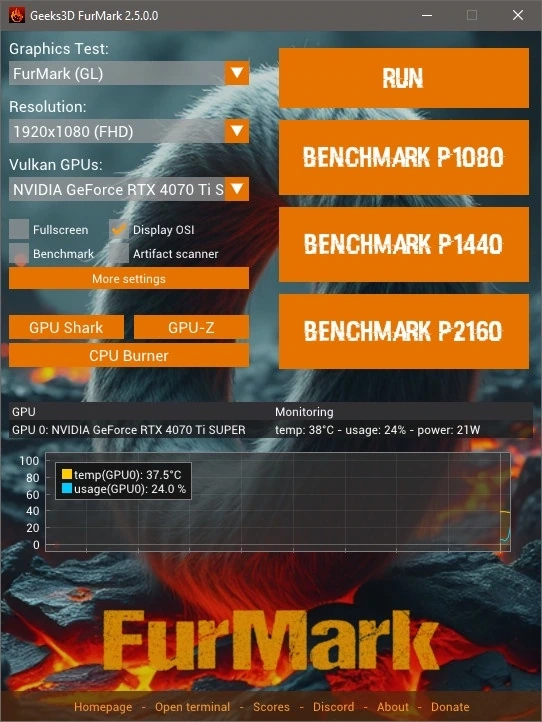 Тест для видеокарты FurMark 2.5.0.0 + Portable — изображение 1