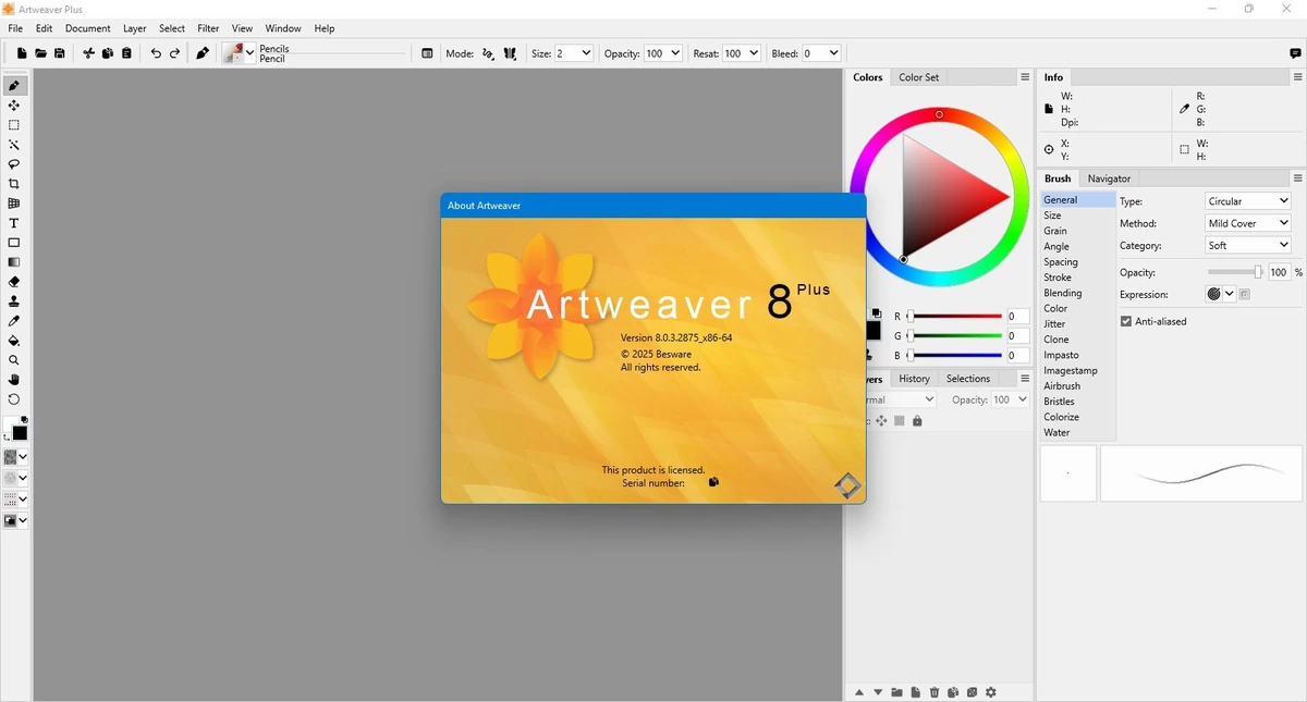 Графический редактор Artweaver Plus 8.0.3.2875 — изображение 1
