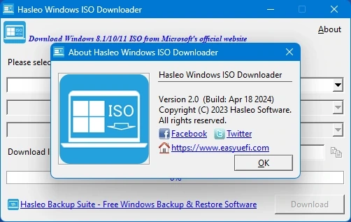 Hasleo Windows ISO Downloader 2.0 Portable — изображение 1