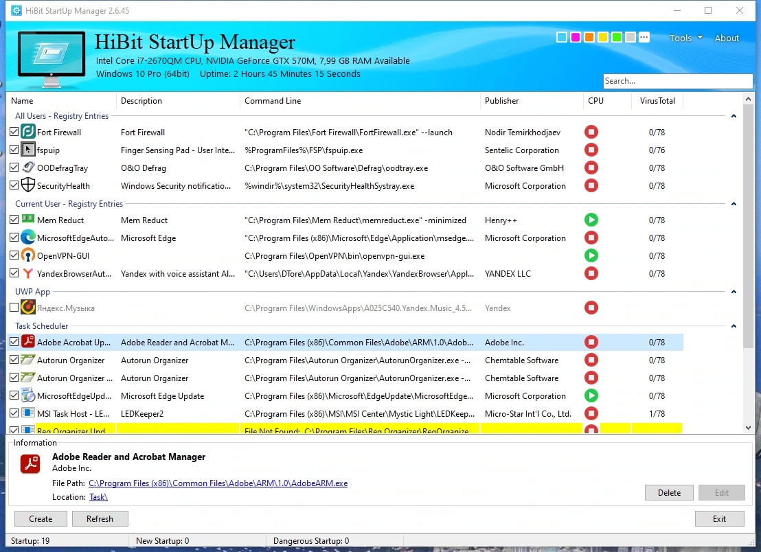 HiBit Startup Manager 2.6.45 + Portable — изображение 1