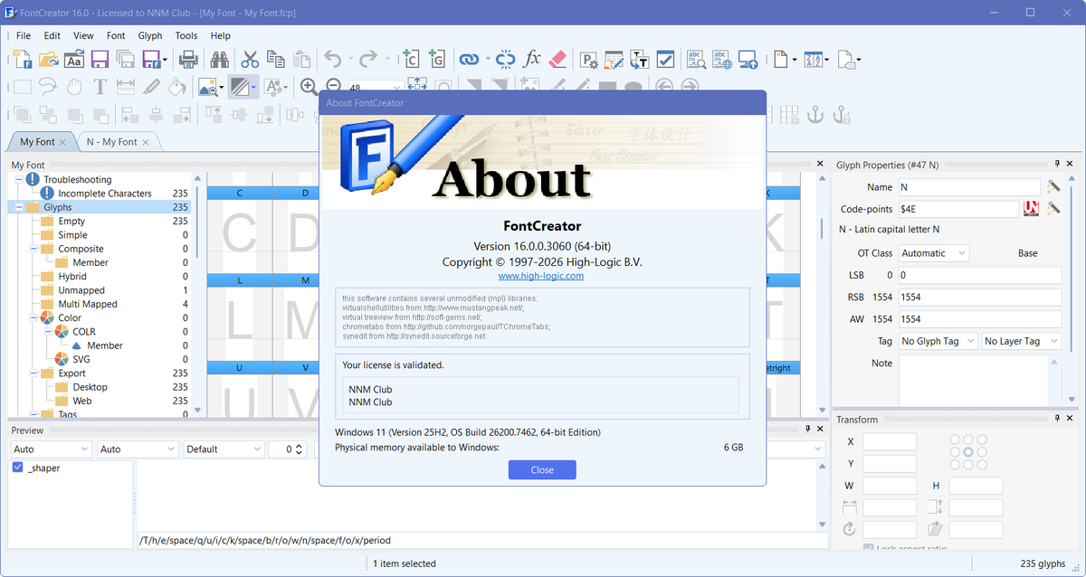 High-Logic FontCreator 16.0.0.3060 — изображение 1