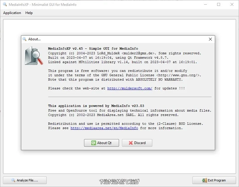 Инфа о медифайлах MediaInfoXP 2.45 Portable — изображение 1
