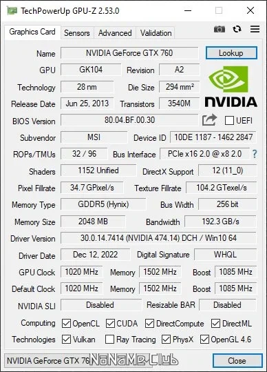 Инфа о видеокарте GPU-Z 2.53.0 + ASUS_ROG Portable — изображение 1