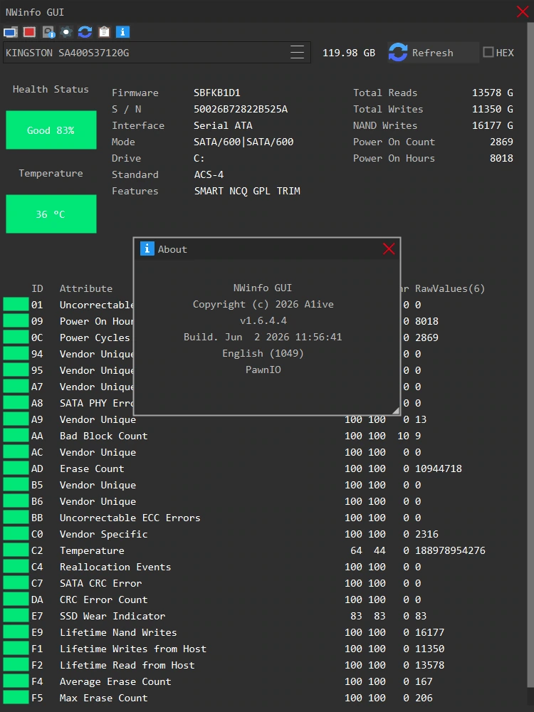 Информация о ПК NWinfo Lite / Standart 1.6.4 Portable — изображение 1