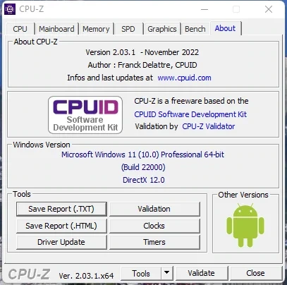 Информация о процессоре - CPU-Z 2.03.1 + Portable — изображение 1