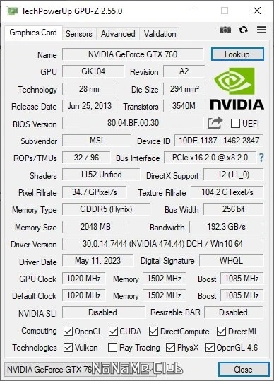 Информация о видеоконтроллере - GPU-Z 2.55.0 + ASUS_ROG Portable — изображение 1