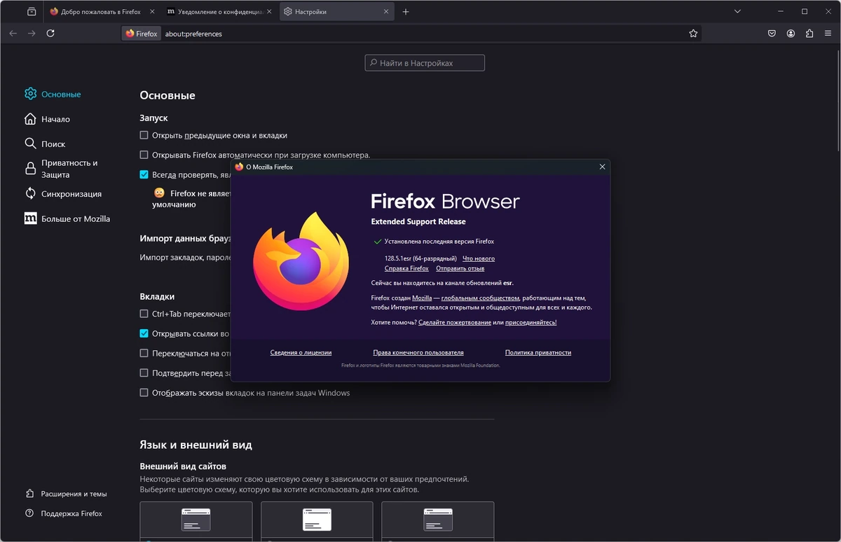 Интернет браузер Firefox Browser ESR 128.5.1 — изображение 1