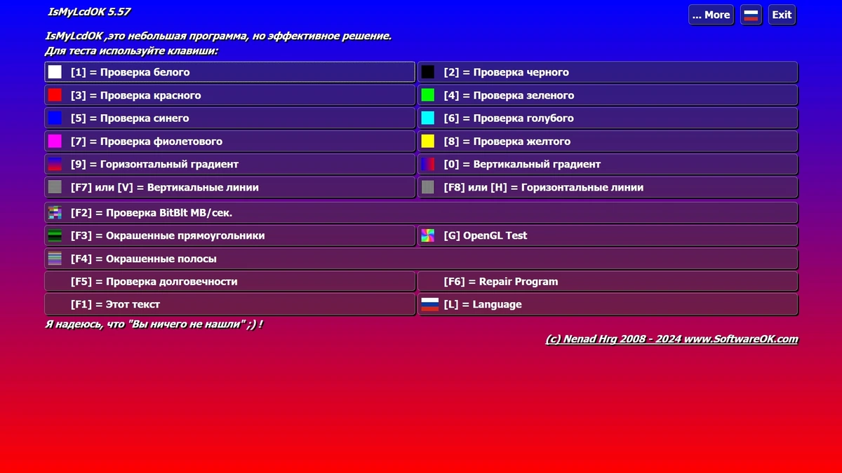 IsMyLcdOK 5.57 Portable — изображение 1