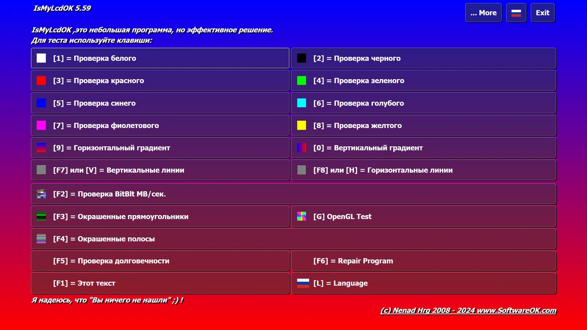 IsMyLcdOK 5.59 Portable — изображение 1