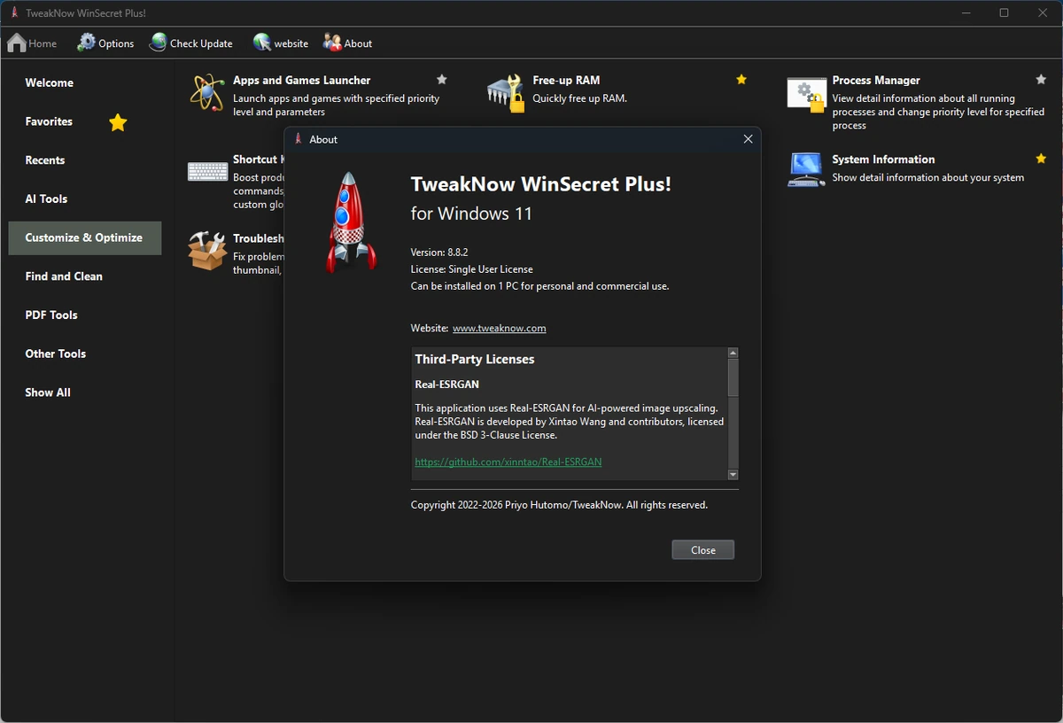 Изменение скрытых настроек TweakNow WinSecret Plus! 8.8.2 by elchupacabra — изображение 1