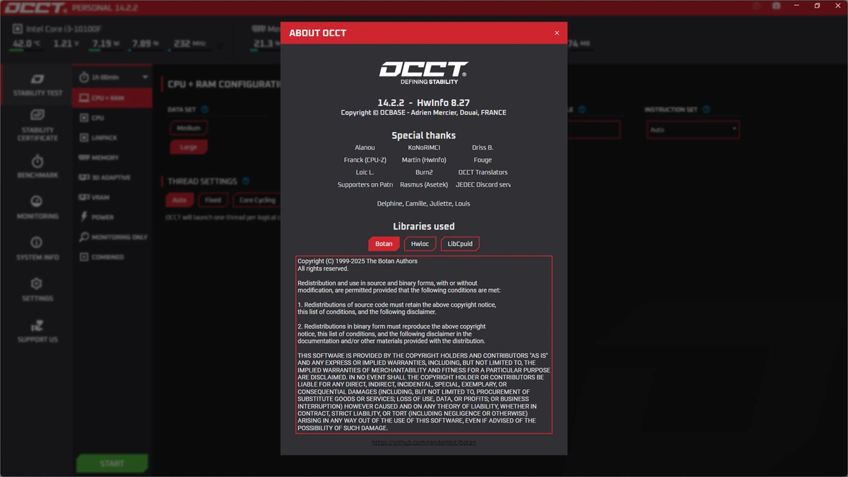 Экстримальные тесты для компьютера OCCT 14.2.2 Portable — изображение 1