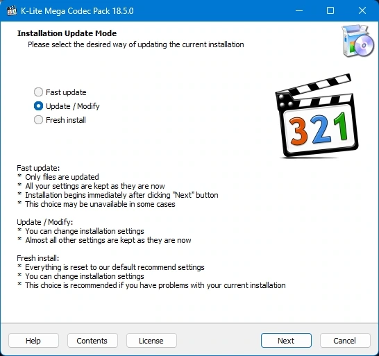 K-Lite Codec Pack кодеки для аудио и видео 18.5.0 Mega/Full/Standard/Basic — изображение 1