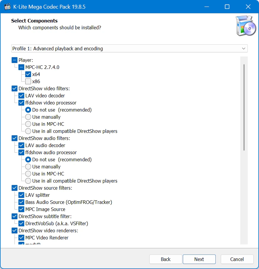 Кодеки для мультимедиа K-Lite Codec Pack 19.8.5 Mega / Full / Standard / Basic — изображение 1
