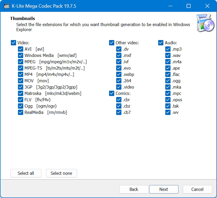Кодеки для Windows K-Lite Codec Pack 19.7.5 Mega / Full / Standard / Basic — изображение 1