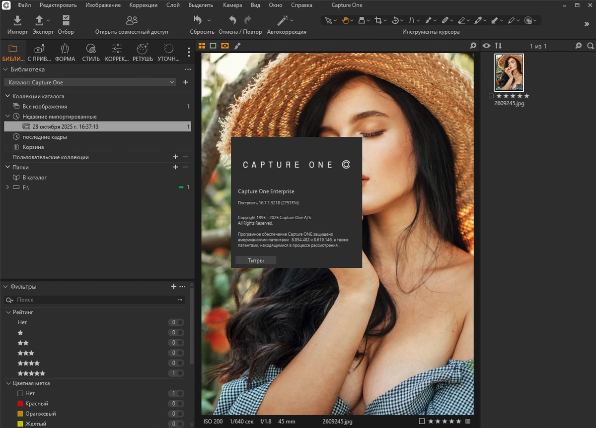 Конвертер цифровых фотографий Capture One 23 Pro/Enterprise 16.7.1.3218 — изображение 1