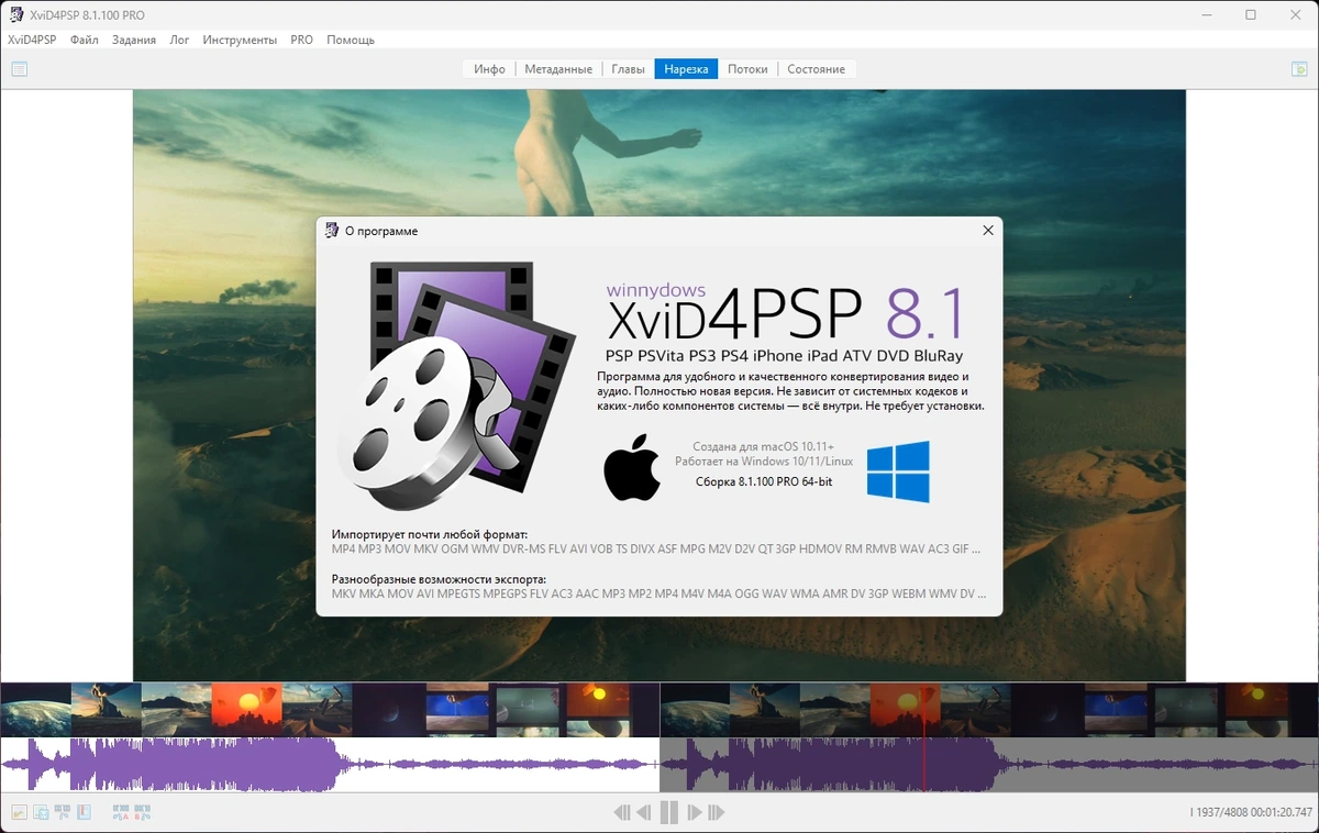 Конвертер мультимедиа XviD4PSP 8.1.100 Pro (x64) by FC Portables — изображение 1