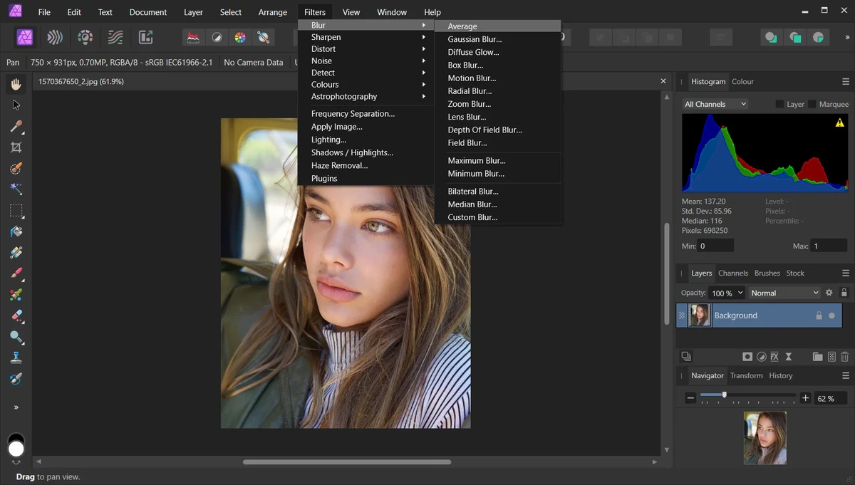 Коррекция фото Serif Affinity Photo 2.1.0.1799 by KpoJIuK — изображение 1