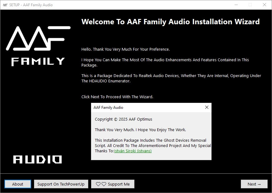 Звуковой драйвер AAF Family DCH Audio Realtek 10.11.9768.1 Mod by AlanFinotty — изображение 1