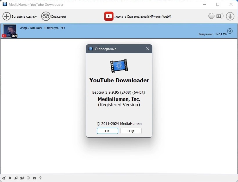 Загрузчик видео MediaHuman YouTube Downloader 3.9.9.95 (2408) Полная + Портативная версии by elchupacabra — изображение 1