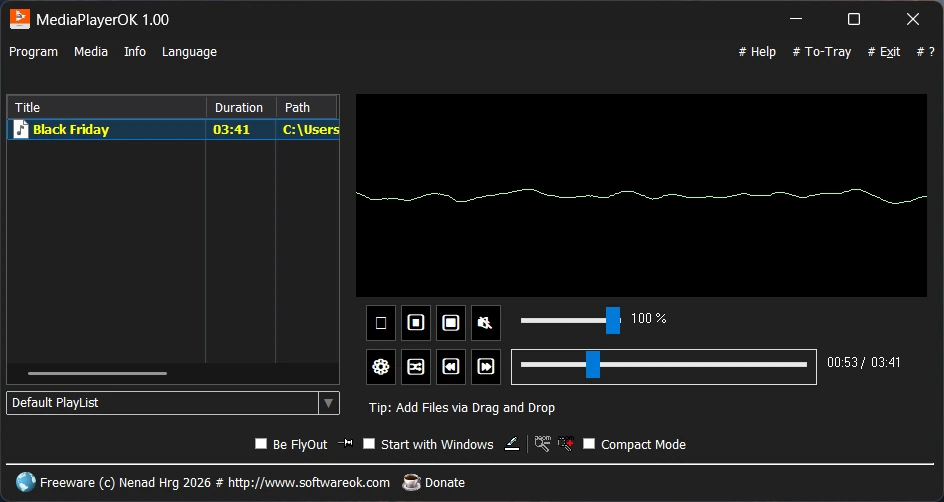 MediaPlayerOK 1.00 + Portable — изображение 1
