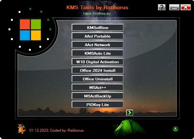 Активатор Windows - KMS Tools Portable by Ratiborus 01.12.2023 — изображение 1
